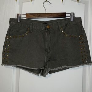 Forever 21 studded denim shorts
